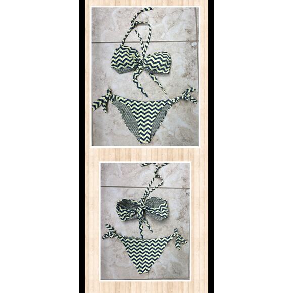 Amazon new yellow grey two piece with pads small swim suit - Picture 1 of 3